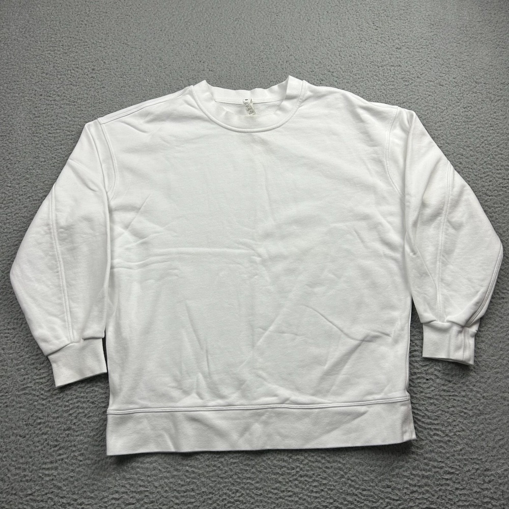 Lululemon Perfectly Oversized Crew Sweatshirt Womens 4 White Cotton Terry